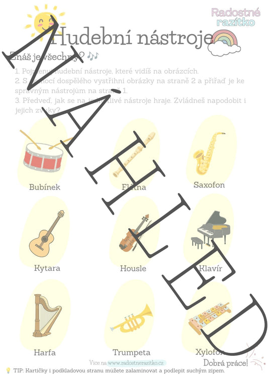 Hudební nástroje 🎶| pracovní list